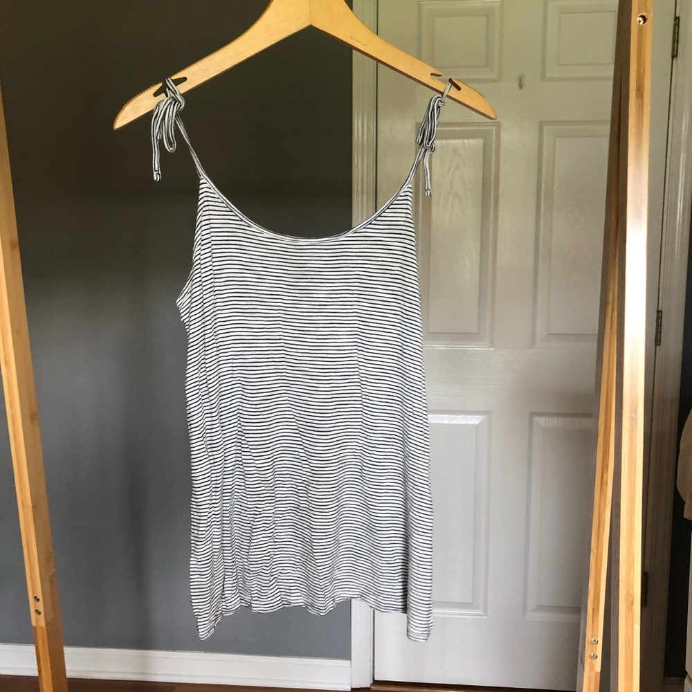 Striped Tank with Tie Straps